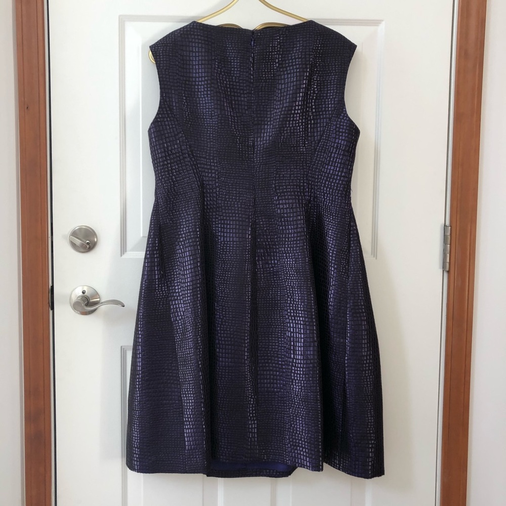 Anne Klein Fully Lined Fit & Flare Reptile Dress - Picture 8 of 11